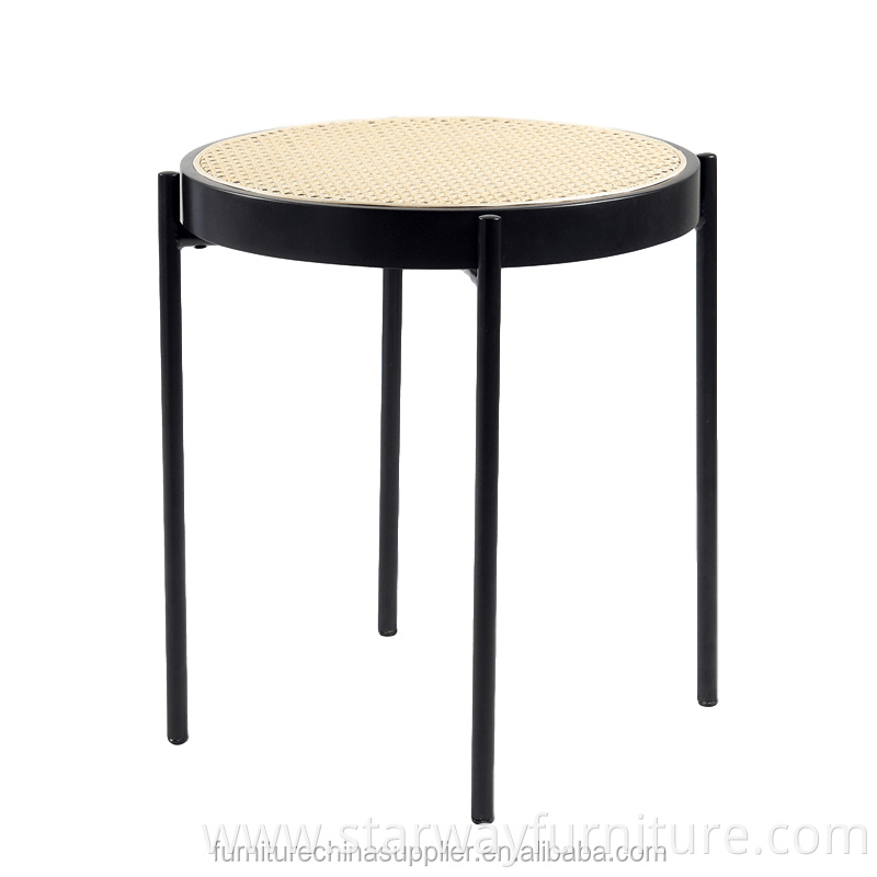 Modern Italian style Furniture Wooden Cane Side Table Rattan Coffee table